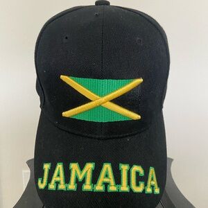 Jamaica Black Cap with Embroidered Flag